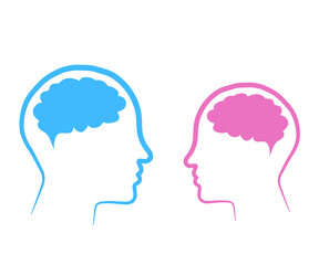 Man and woman on a white background. Symbol. Vector illustration.