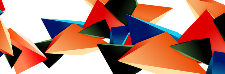Triangle mosaic abstract background, 3d triangular low poly shapes. Geometric vector illustration for covers, banners, flyers and posters and other
