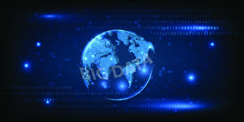 Wire connecting network with big data cyberspace futuristic world digital technology for advertising banner background and wallpaper.Vector illustrations.