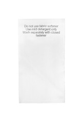 Clothing label isolated
