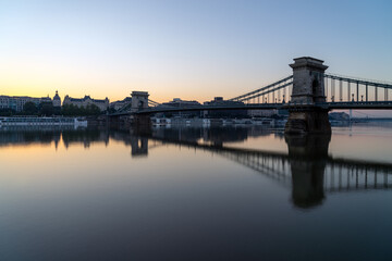 Fototapeta premium Morning View of Budapest Chain Bridge