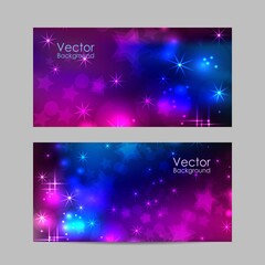 Set of vector banners with stars and circles