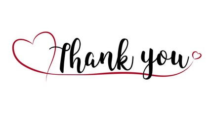 Thank You Animation with red heart