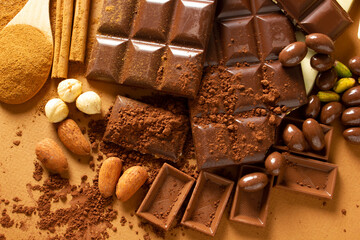 Chocolate milk. Studio shoot. Background, texture ..