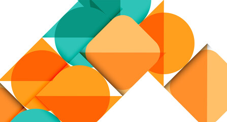 Simple circles and triangles abstract background. Vector illustration for covers, banners, flyers and posters and other designs