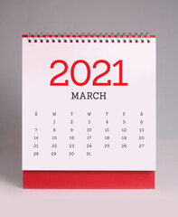 Simple desk calendar 2021 - March