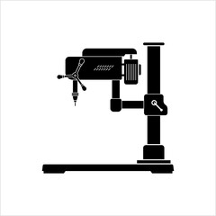 Drill Press Machine Icon, Power Drilling Milling Machine
