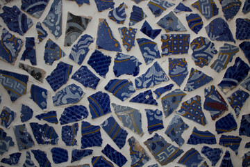 evocative image of mosaic texture with various shapes