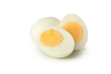 Hard boiled eggs isolated on white background