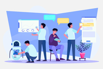 multitasking and time management illustration concept