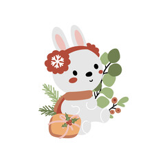 Funny rabbit in cartoon style