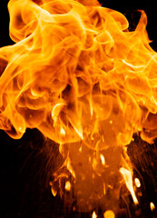 Flames with black background overlay