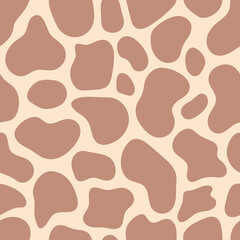 Cow pattern. Hand drawn vector illustration. Seamless texture for textile, print, packaging.