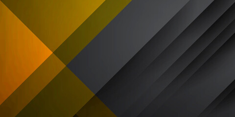 Futuristic and dynamic yellow orange grey black stripes abstract overlap layer on pattern background.