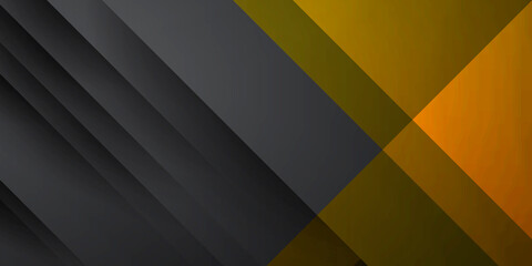Futuristic and dynamic yellow orange grey black stripes abstract overlap layer on pattern background.
