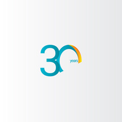 30 Years Anniversary Celebration Gradient Vector Template Design Illustration