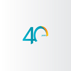 40 Years Anniversary Celebration Gradient Vector Template Design Illustration