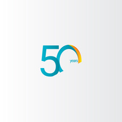 50 Years Anniversary Celebration Gradient Vector Template Design Illustration