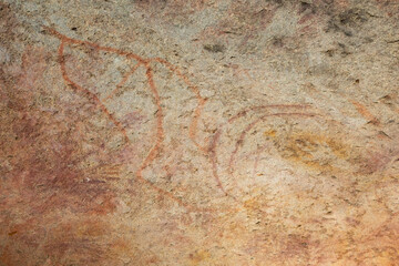 Aboriginal cave painting in Mulka's Cace northeast of Wave Rock, Western Australia