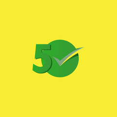 50 Years Anniversary Celebration Green Number Vector Template Design Illustration