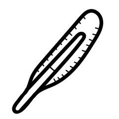 thermometer for measuring the temperature of the patient, coloring book, isolated object, vector medical doodles