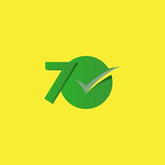 70 Years Anniversary Celebration Green Number Vector Template Design Illustration