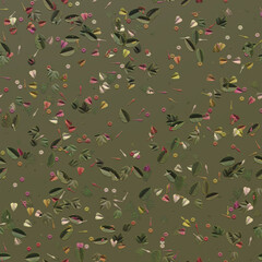 Green leaves and flowers texture background close-up, Bay leaves. 3D-rendering