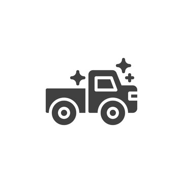 Toy truck vector icon. filled flat sign for mobile concept and web design. Dump truck glyph icon. Symbol, logo illustration. Vector graphics