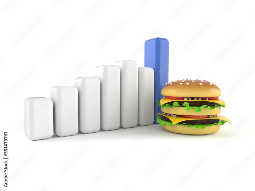 Wall mural Cheeseburger with chart