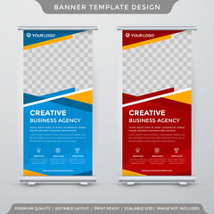 rollup banner template with abstract layout and minimalist concept use for product display and promotion ads