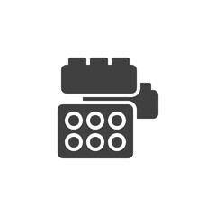 Toy bricks vector icon. filled flat sign for mobile concept and web design. Construction blocks game glyph icon. Symbol, logo illustration. Vector graphics