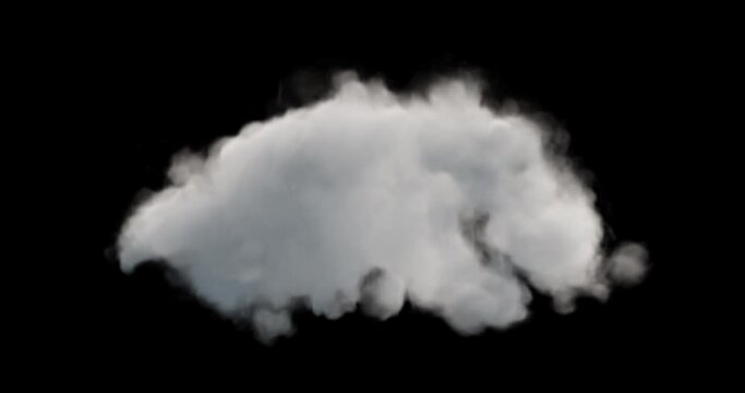 Beautiful Cloud morphing, Seamless Loop, against black, 4K.mov