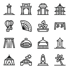 
Singapore Traditions Solid Icons Set 
