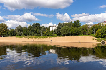 Tver. Tver region. Walk along the Volga. Views of the old Volga bridge