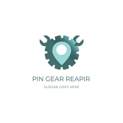 Gear Point Logo, repair Car Service. Vector Illustration