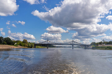 Fototapeta premium Tver. Tver region. Walk along the Volga. Views of the old Volga bridge