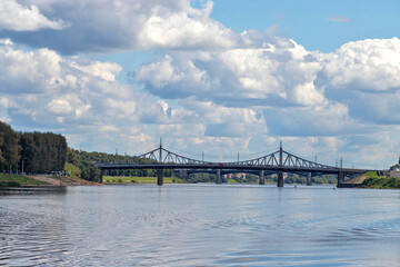 Tver. Tver region. Walk along the Volga. Views of the old Volga bridge