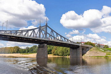 Tver. Tver region. Walk along the Volga. Views of the old Volga bridge