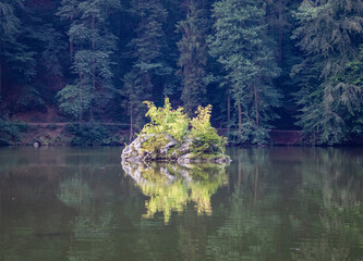 Fototapeta premium Lake Berglsteiner See in Tyrol Kramsach, Austria.