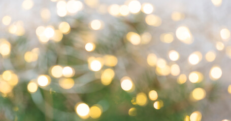 Blurred christmas holiday background. Christmas lights with bokeh