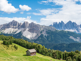 Fototapeta na wymiar Landscape panorama of Seiser Alm in South Tyrol, Italy