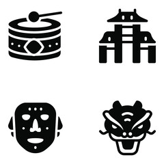 
Tribal Elements of Hong Kong Solid Icons Pack
