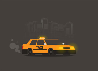 Taxi graphic design in flat style