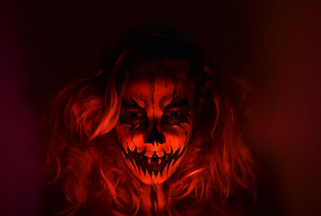 Woman makeup for the horror halloween parties.