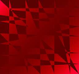 Red geometric background with triangles. Gradient background for the screen.Vector. Christmas background.