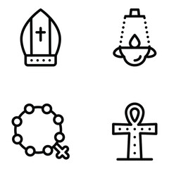 Fototapeta na wymiar Religious Elements Solid Icons Pack 