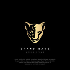 Animal luxury logo panther, tiger, puma, cat head, simple and modern icons, editable design templates