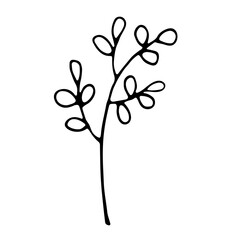 Floral hand drawn doodle icon for social media story