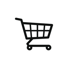 Shopping cart icon design isolated on white background. Vector illustration