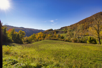 autumn landscape on the emilia-romagna hills